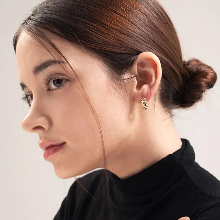 Jaynui Dune Curve Earrings 14k gold plated