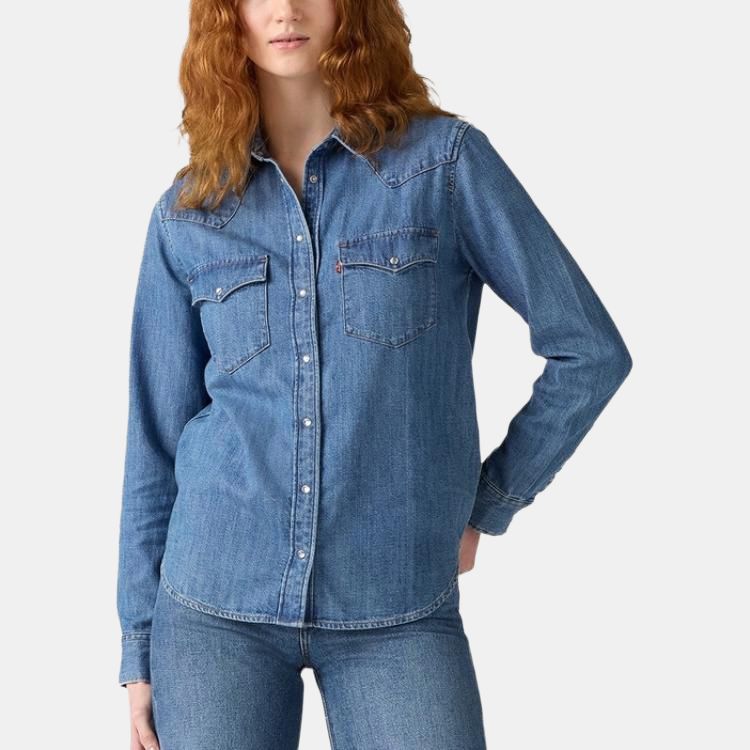 Levis American Casual Simple Button Denim Long Sleeve Shirt Women shirts 86832-0053