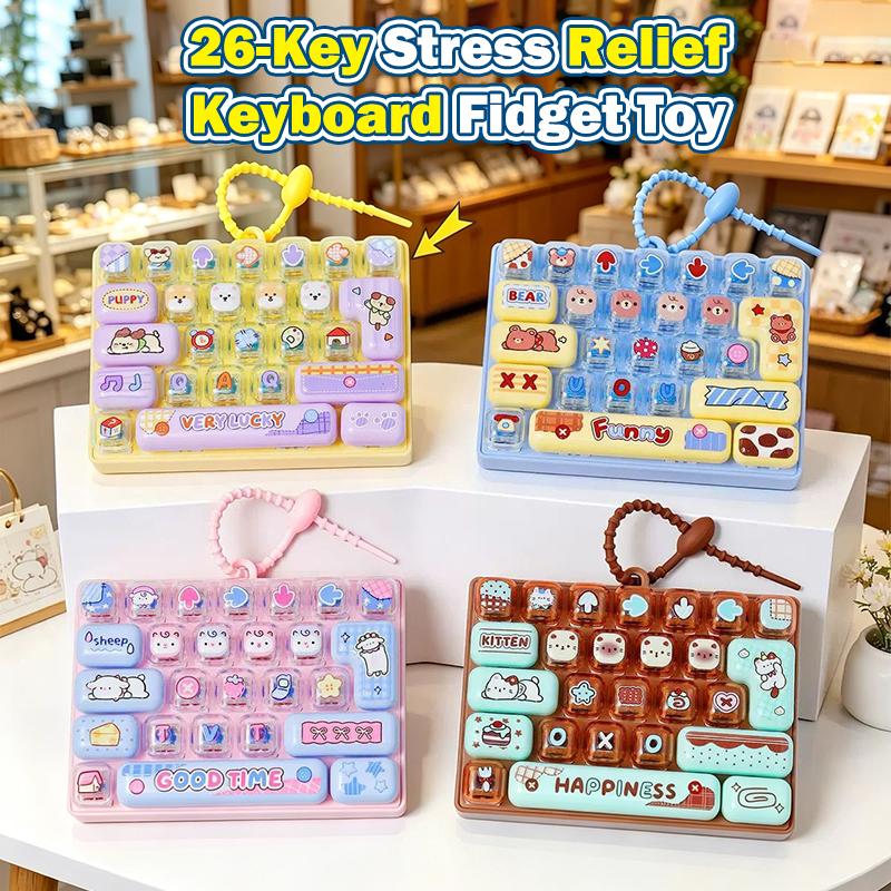 Úleva od stresu 26klávesový roztomilý klíčenka kreativní zábavná fidget hračka přívěsek na tašku pro cestovní zavazadla příslušenství dárky