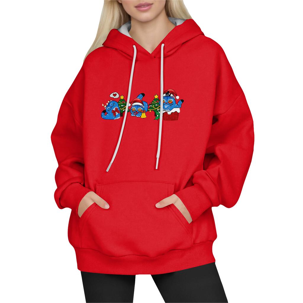 Women's Fashion Long-Sleeve Pullover Hoodie with Fun Movie-Inspired Prints