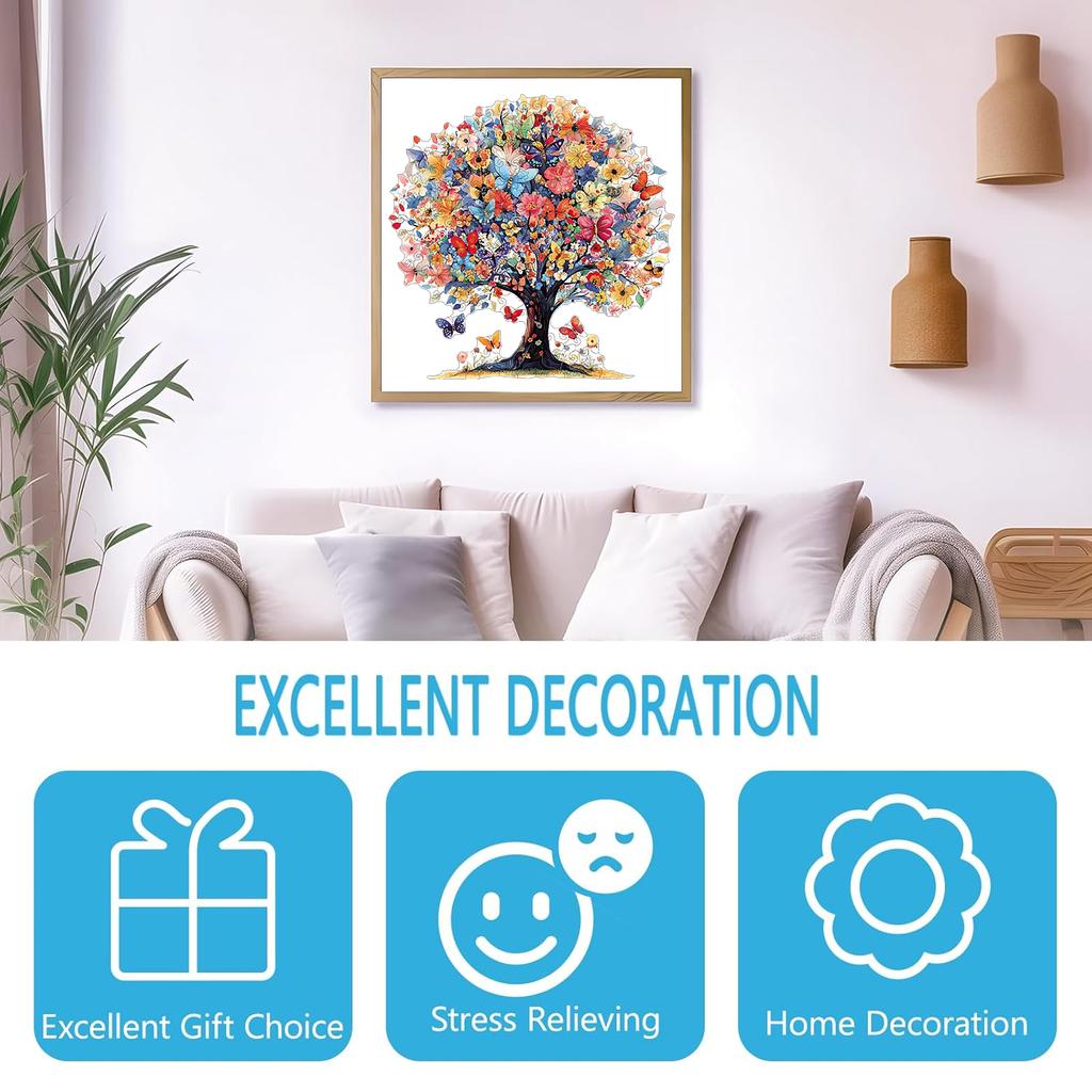Butterfly Tree Wooden Puzzle, Uniquely Irregular Animal Shaped Wooden Toys, Creative Handmade Decorations, Holiday Gifts
