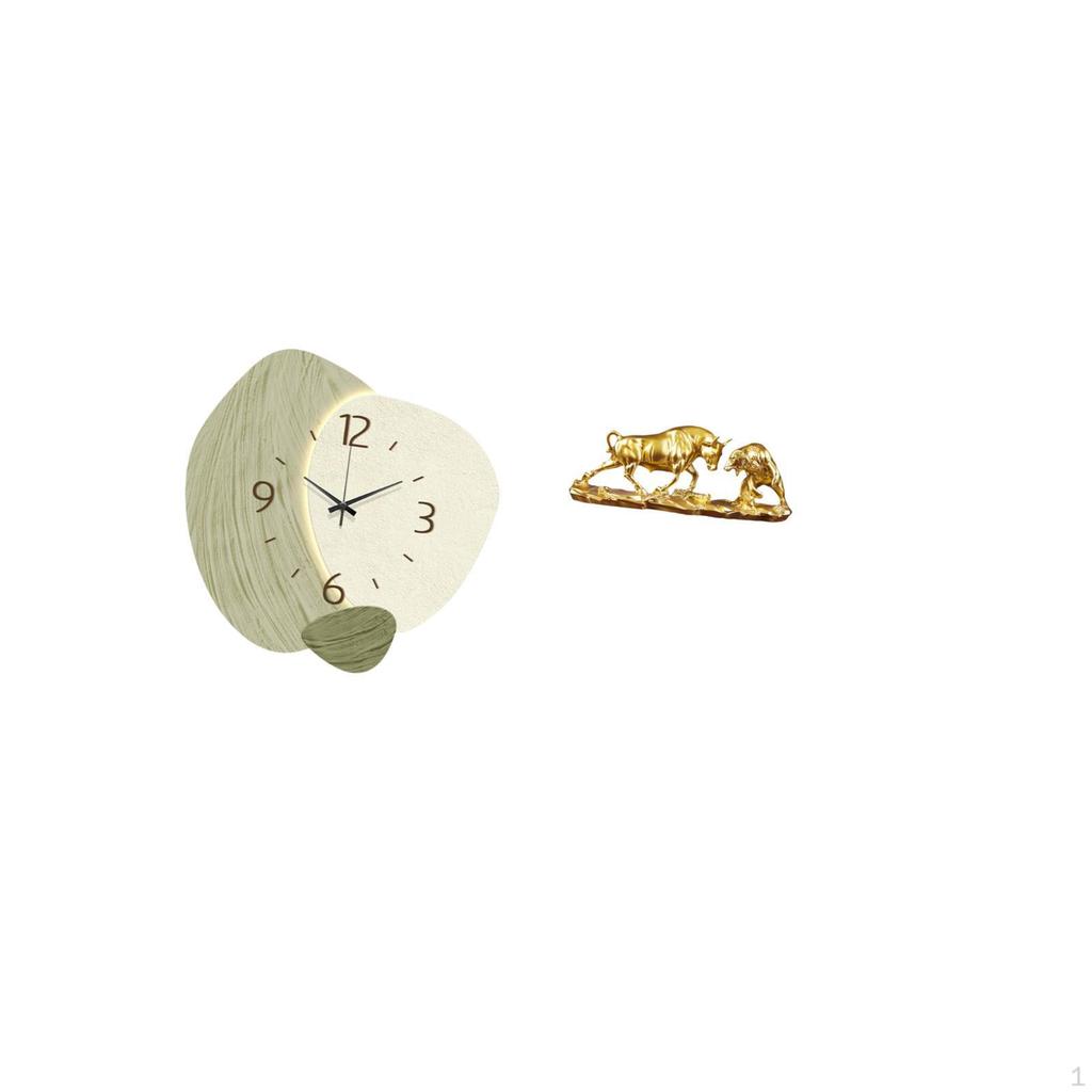 Silent Cartoon Wall Clock Decor for Kitchen Office Farmhouse with Modern Cow Animal Sculpture Feng