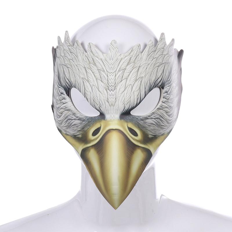 Adjustable Eagle Mask Half Face Animal Mask Lifelike Halloween Party Cosplay Costume Mask with Long Nose for Women Men