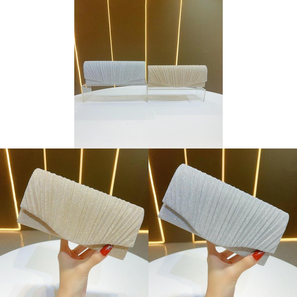 Simple Crossbody Clutch Bag For Evening Wear With Sequin And Ruffle Details For Formal Events