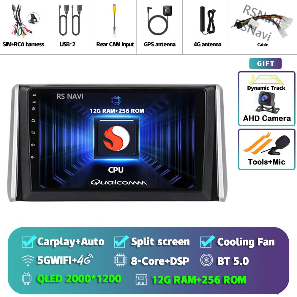 Android 14 Carplay Car Radio For Toyota RAV4 XA50 2018 - 2020 Multimedia Video Player Navigation GPS Stereo 2Din DVD 360 Camera