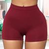 Pantalones Cortos de Yoga Ajustados Alta Elasticidad Color Sólido Por Encima de la Rodilla Suaves Anti-exposición Levanta Glúteos Cintura Alta Talla Grande Pantalones Base Ropa para Mujer
