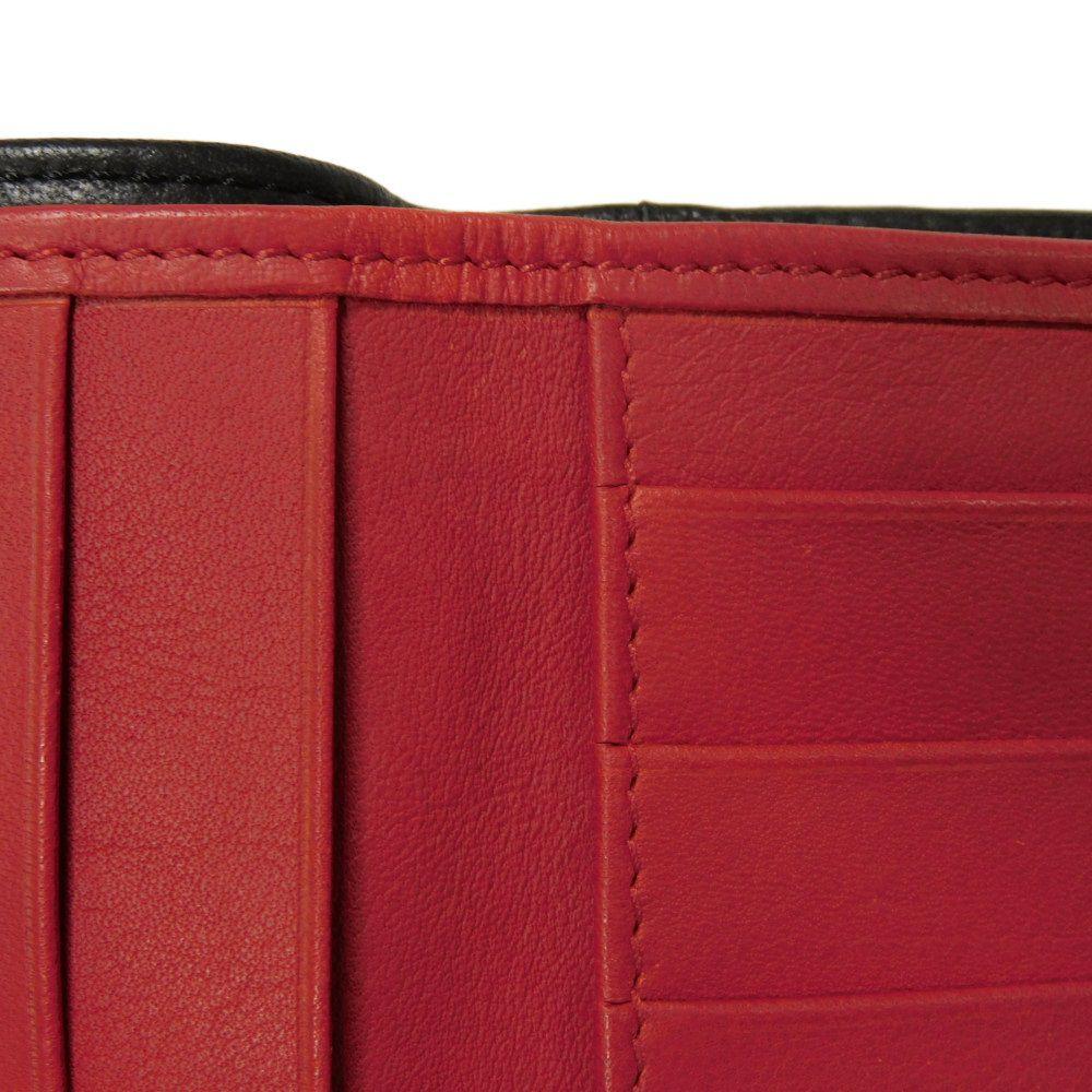 Used 10656 Trifold Wallet 7942, Old Style, Smooth Calfskin, Vintage, Old Red, Two-Tone CD Logo, Black, Unisex from