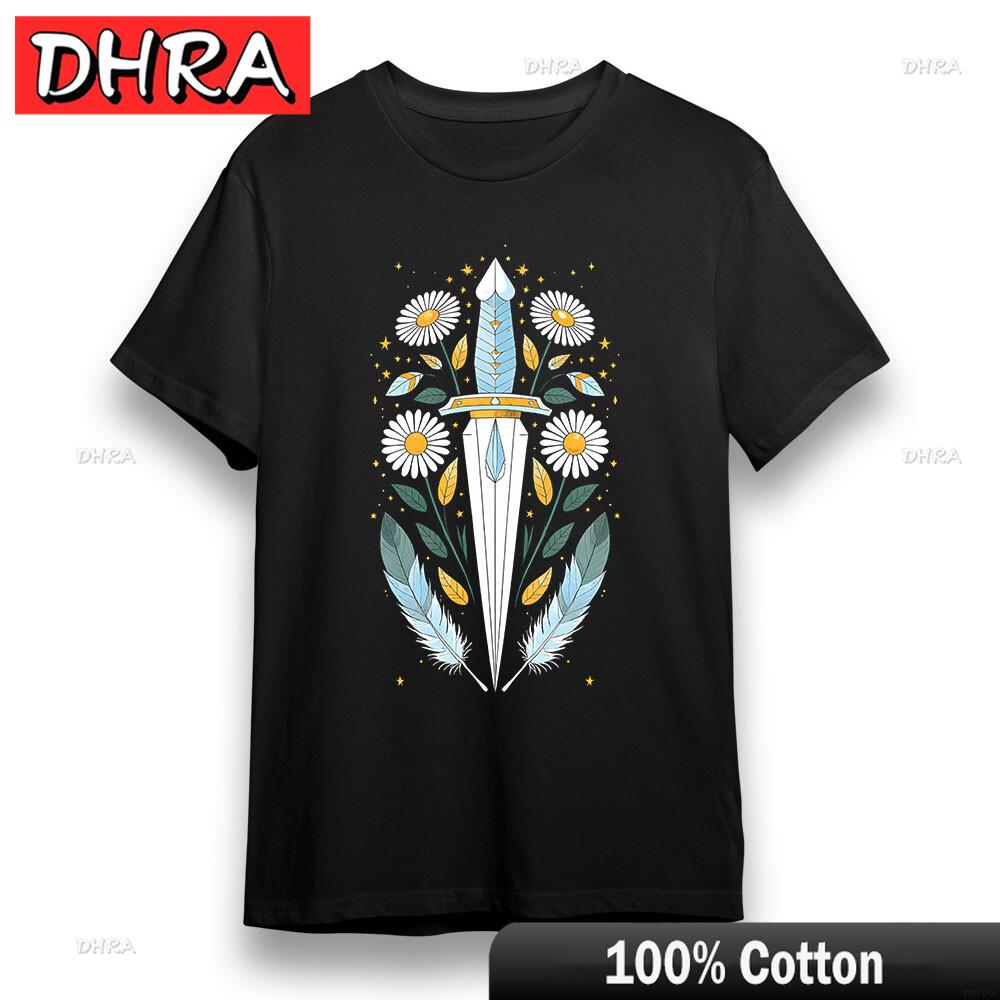Unisexs Tshirt with Mystical Sword Floral Art Graphic Unisex Cotton Plus Size Tee Graphic Short Sleeve Kids Femme Tops Australia S