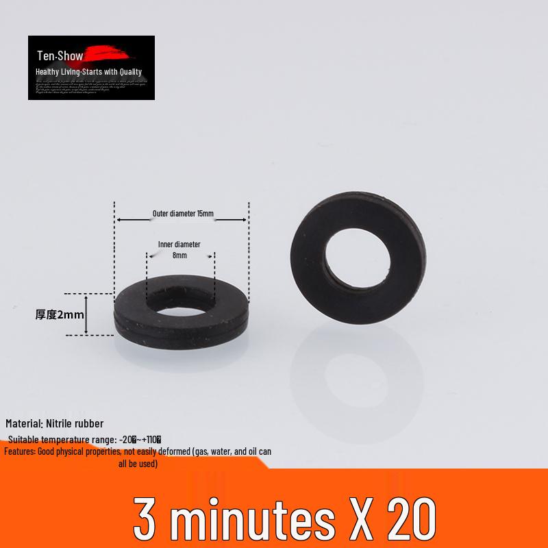 Black Rubber Silicone Waterproof Gasket Seal Washer for Water Heater & Shower - Nitrile Thickened, 4-6 Minutes