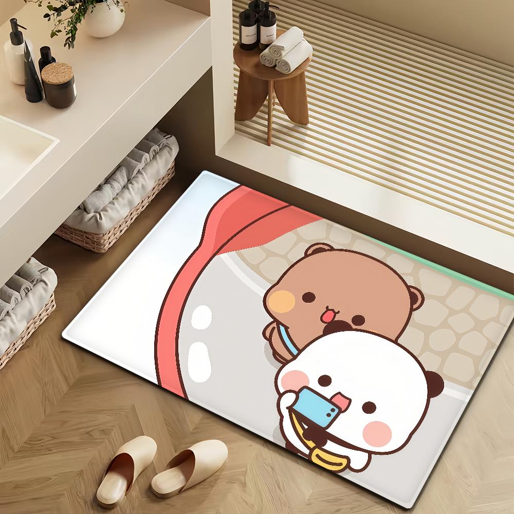 Bubu Dudu Cartoon Anime Door Mat Bath Microfiber Decorative Versatile Flannel Floor Mat Quick Dry Absorbent Non-slip Sole