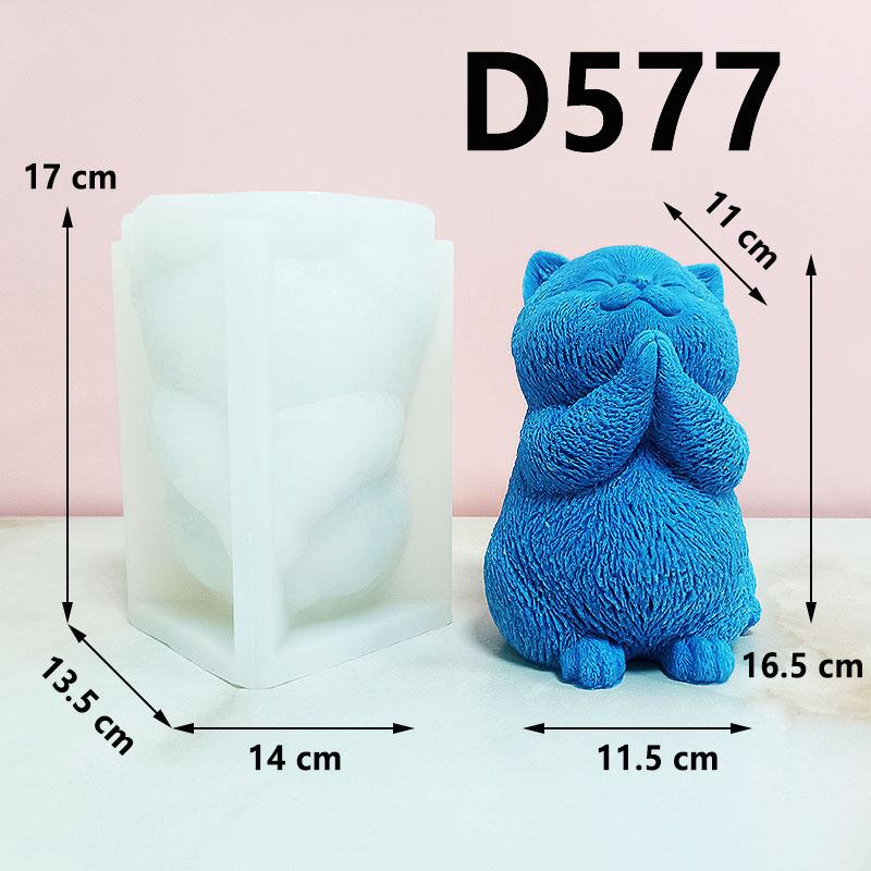 3D Large 2025 Teddy Dog Candle Silicone Mold Cute Cat Hug Resin Mold Cat Dog Gypsum Mould Home Decoration Animal dog molds
