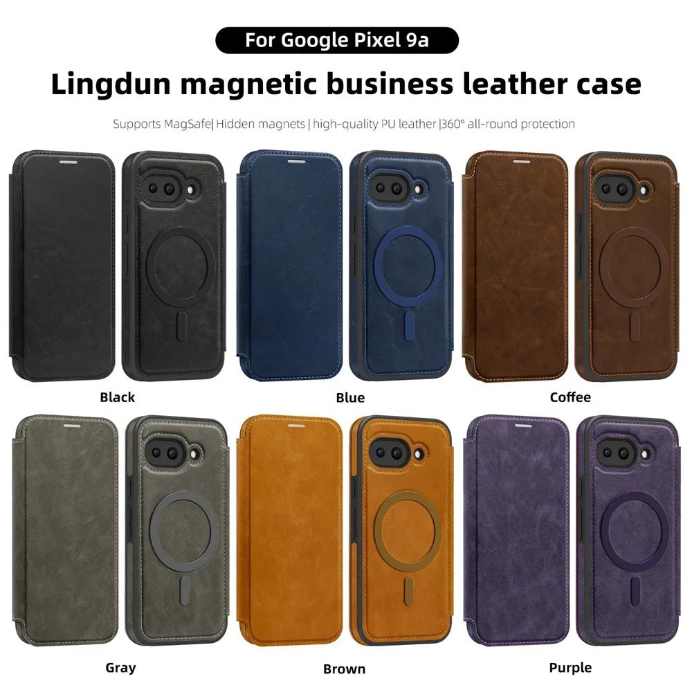 RFID Blocking Wallet with Card Holder Electroplating for MagSafe Flip Leather Phone Case for Google Pixel 8 9 Pro XL 9A Cover