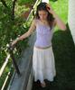 Lora Lora Pintuck Lace Tiered Long Skirt White
