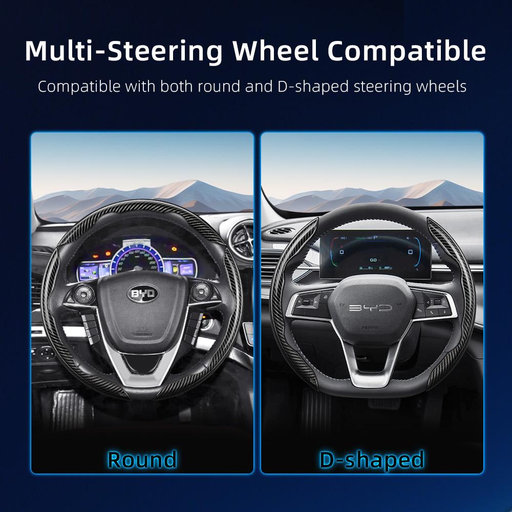 Suitable for Byd Carbon Fiber Texture Steering Wheel Cover with Segmented Quick-Release Design, Durable, for Atto 3 2 Dolphin Seal Sealion Han Song Qi