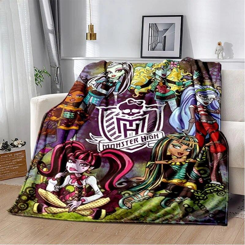 3D Monster High Anime Cartoon Blanket,Soft Throw Blanket for Home Bedroom Bed Sofa Picnic Travel Office Rest Cover Blanket Kids