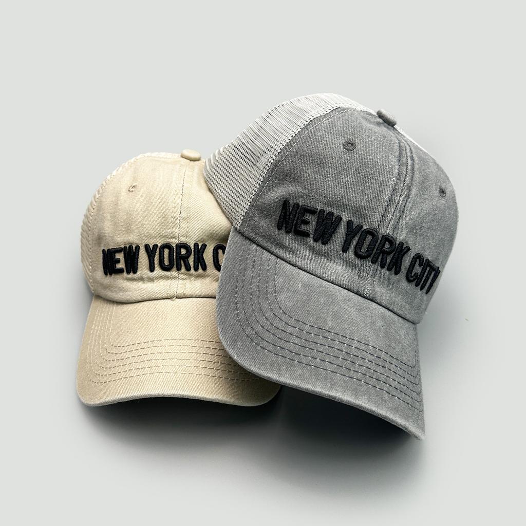 Simple Contrasting Color Embroidered Letter Baseball Cap Men'S And Women'S Sunshade Mesh Retro Breathable Truck Hat
