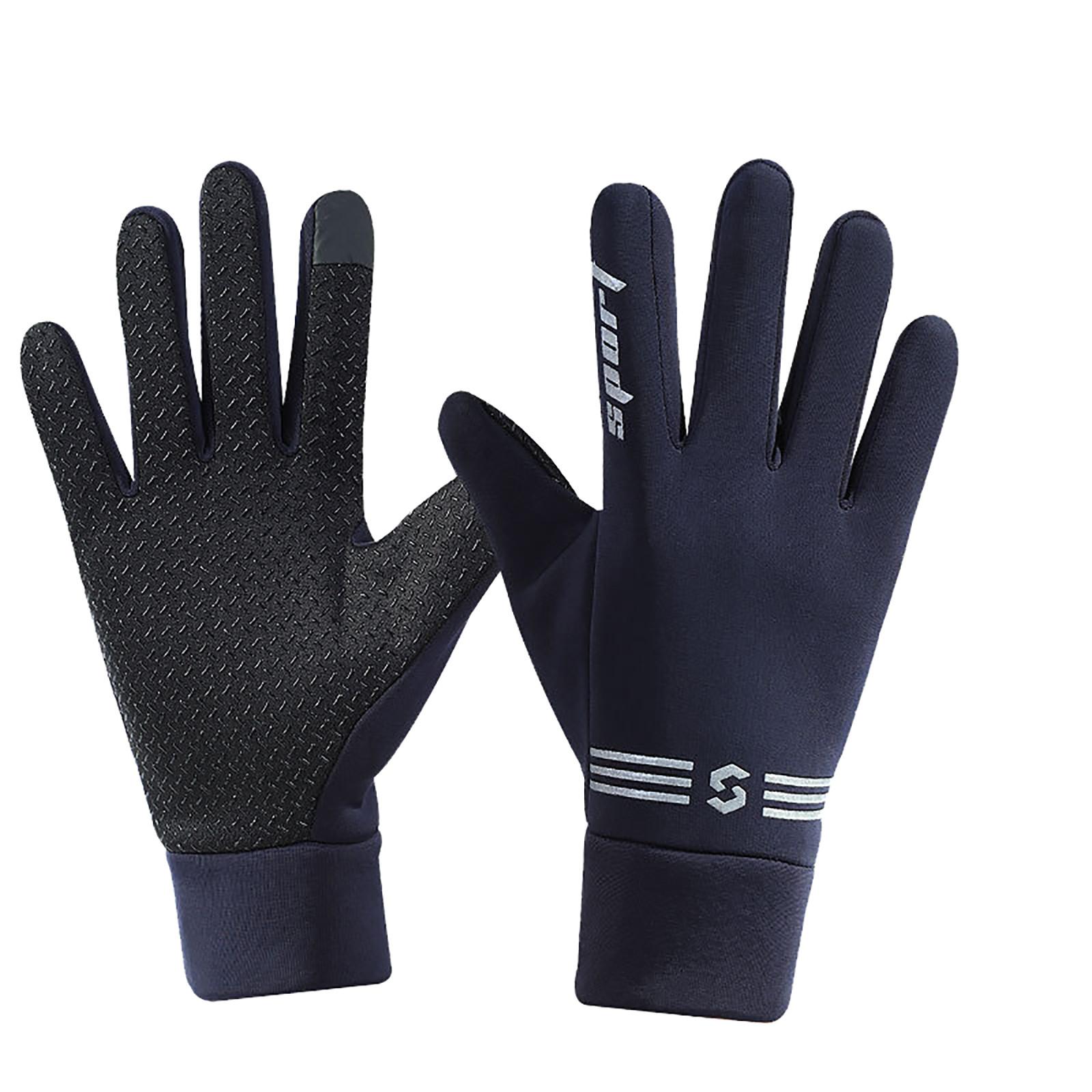 Winter plus velvet to keep warm, wind and cold sports gloves синий