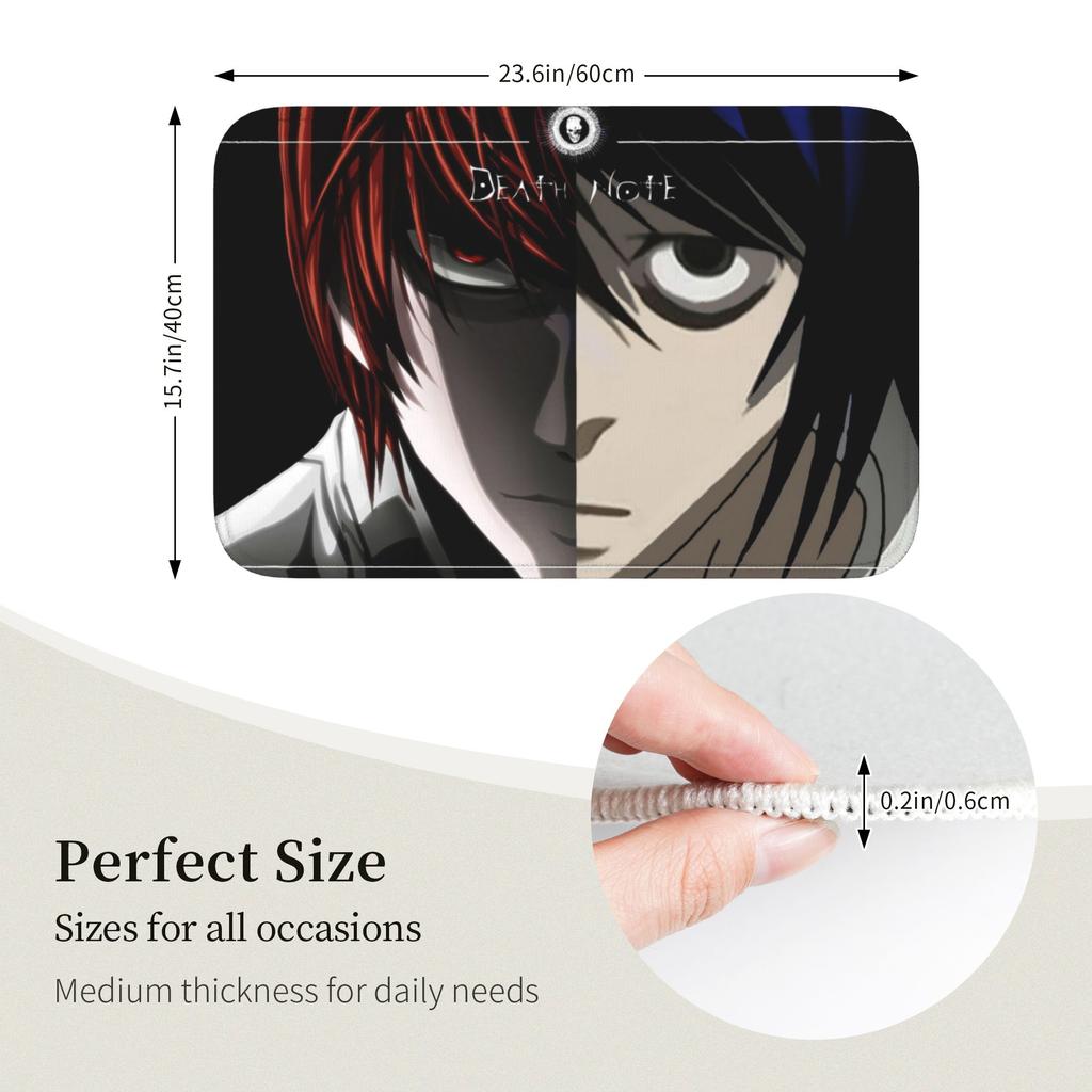 Deathes Anime Note Front Floor Door Entrance Welcome Mat Indoor Bath Kitchen Doormat Bedroom Carpet Rug Footpad