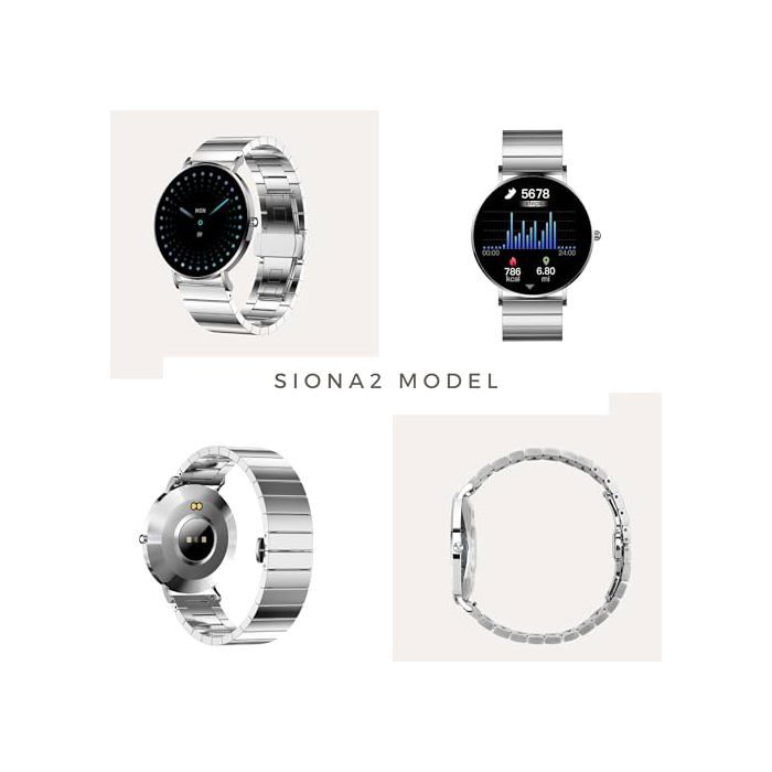 Montre connectée minimaliste - XCOAST - SIONA2 - Argent - 1.3 pouces AMOLED - Cardiofréquencemètre - Tensiomètre