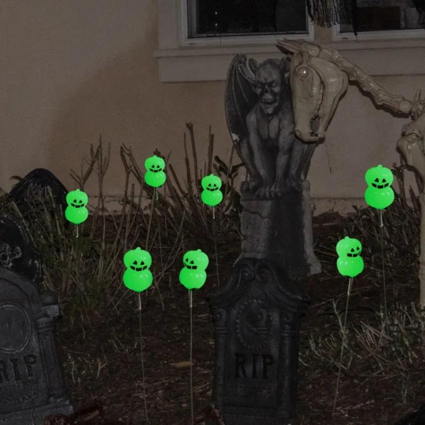 5PCS/set Halloween-themed Decorative Courtyard Glow-in-the-dark Stakes Pole Back Yard Decoration Outdoor Patio Decoration