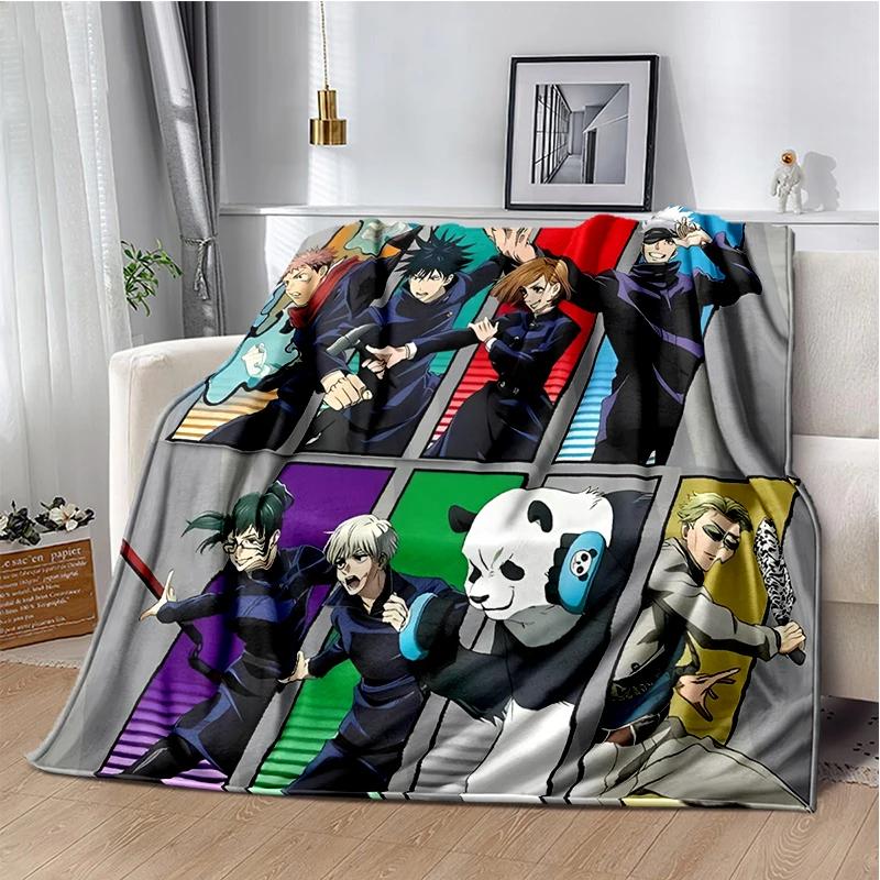 Cartoon Anime Jujutsu Kaisen Throws Blanket Kid Super Soft Blankt for Travel Couch Sofa Picnic Bed Flannel Blanket Birthday Gift