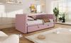 Daybed, 90 X 200 Cm (180 X 200 Cm) Upholstered Bed with Trundle Bed, Sofa Bed, Single Bed, Double Bed (Without Mattress), Velvet, Pink