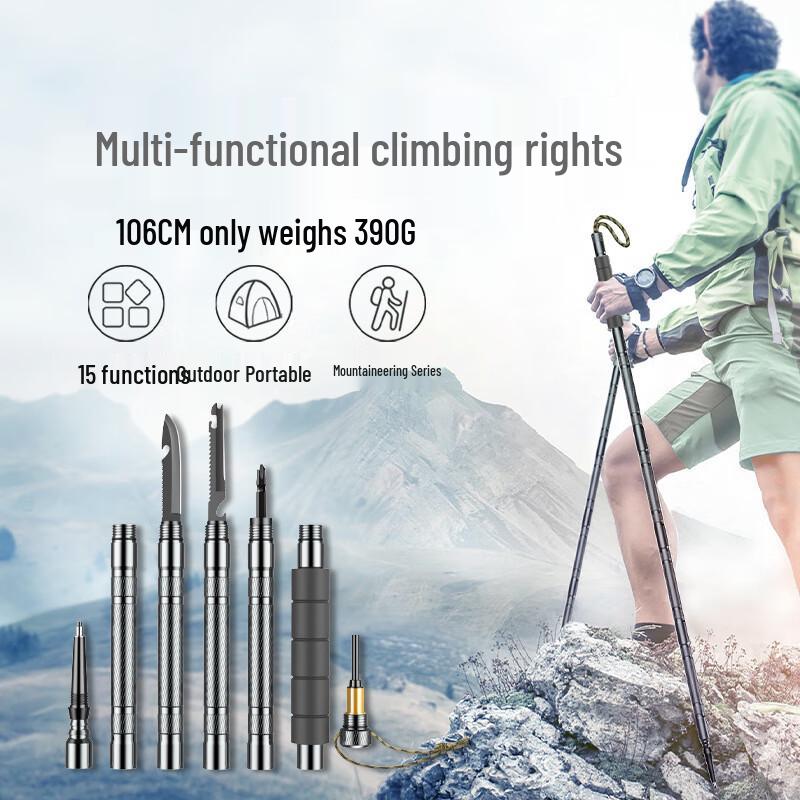 Multi-functional Folding Aluminum Trekking Pole