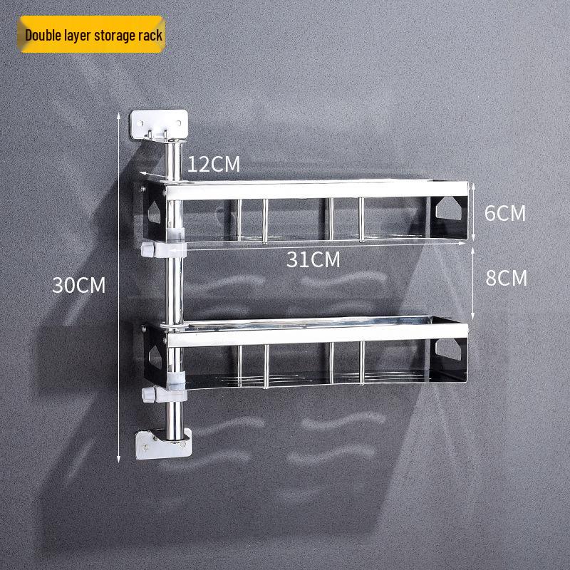 Rotating Wall-Mounted Stainless Steel Kitchen Storage Rack