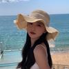 Women's Beach Hat Sun Hat Versatile Lace Bow Fisherman Hat Sun Protection Foldable