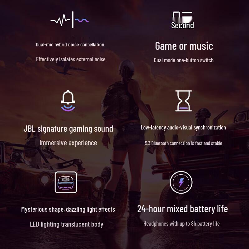 JBL Quantum Beam Wireless Gaming Earbuds