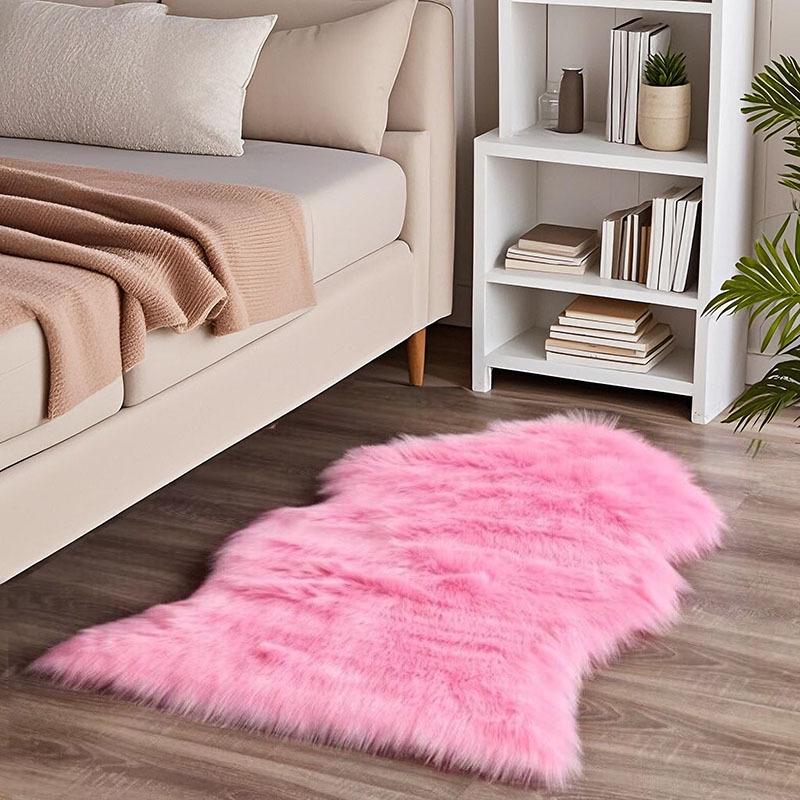 Plush Imitation Wool Carpet & Chair Cushion - Thick Decorative Floor Mat & Bedside Rug for Living Room