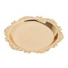 4''/6'' Gold Round Metal Fruit Dish Pastry Plate Tea Dessert Serving Tray for Hotel, Restaurant, Home Tableware