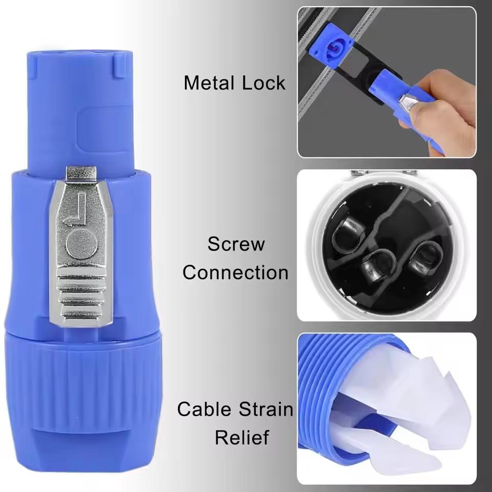 6/1PCS NAC3FCA NAC3MPA Male Plug 20A Power Plug Power Socket Adapter 3Pin Powercon XLR Connector for Stage Light LED Screen