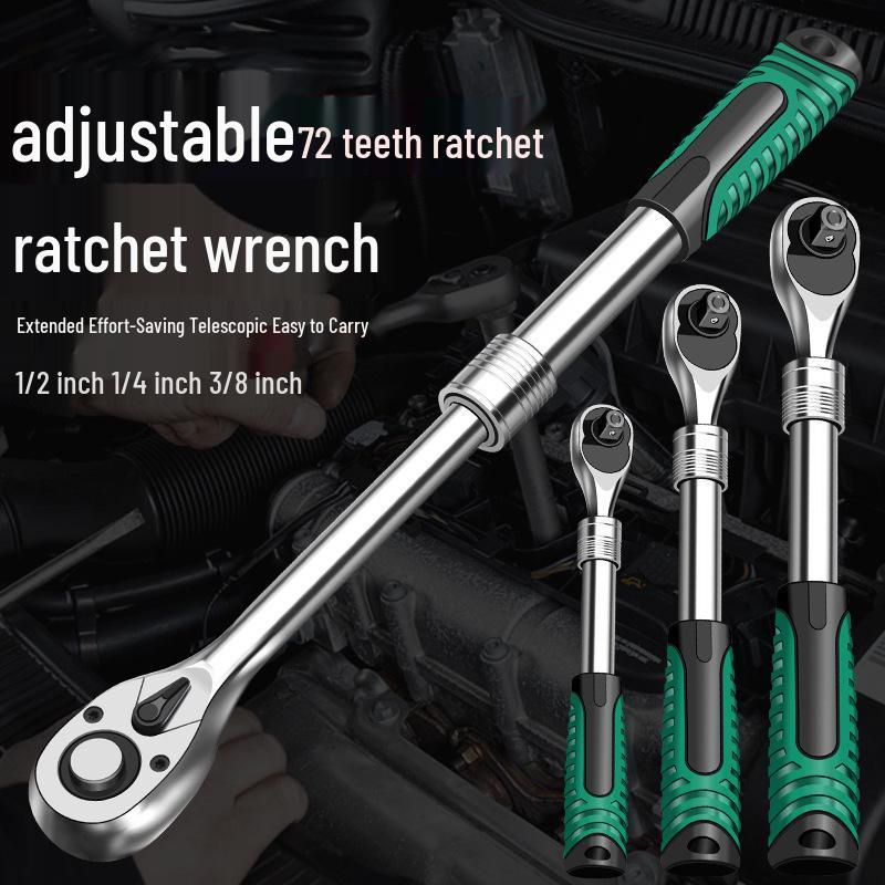 1/4" Mini Telescopic Ratchet Wrench - Two-Way Quick Release for Auto Repair & Maintenance