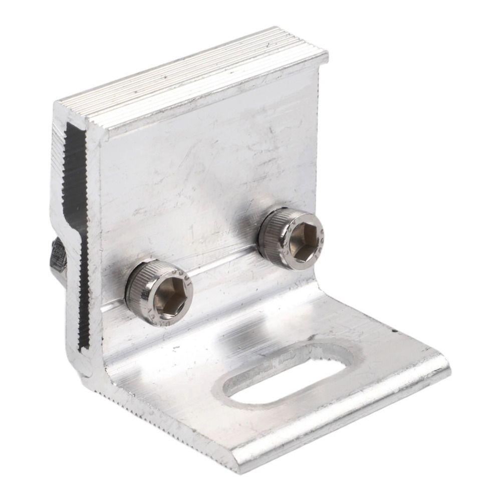1Pcs Silver Solar Panel Clamp Anodized Roof Mounting Bracket for Off Grid Solar Power System