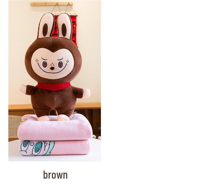 Cartoon Plush Toy & Air Conditioning Blanket - Cute Labbub 2-in-1 Pillow