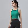 2025 Color Contrast High-Elastic Sports Bra: Women's Shockproof Fitness Bra with Fixed Cups for Autumn/Winter