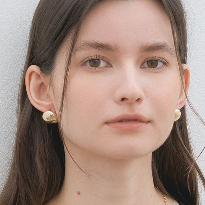 Halden Simple Large Round Earrings (E031_gold)