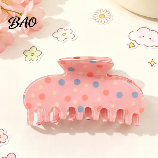 Versatile Hair Claw for Ponytail Colorful Polka Dot Clip Women, Sweet Macaron Style Non-slip Shark Half Up Bun Clips Gripper Thick Hair, Lightweight