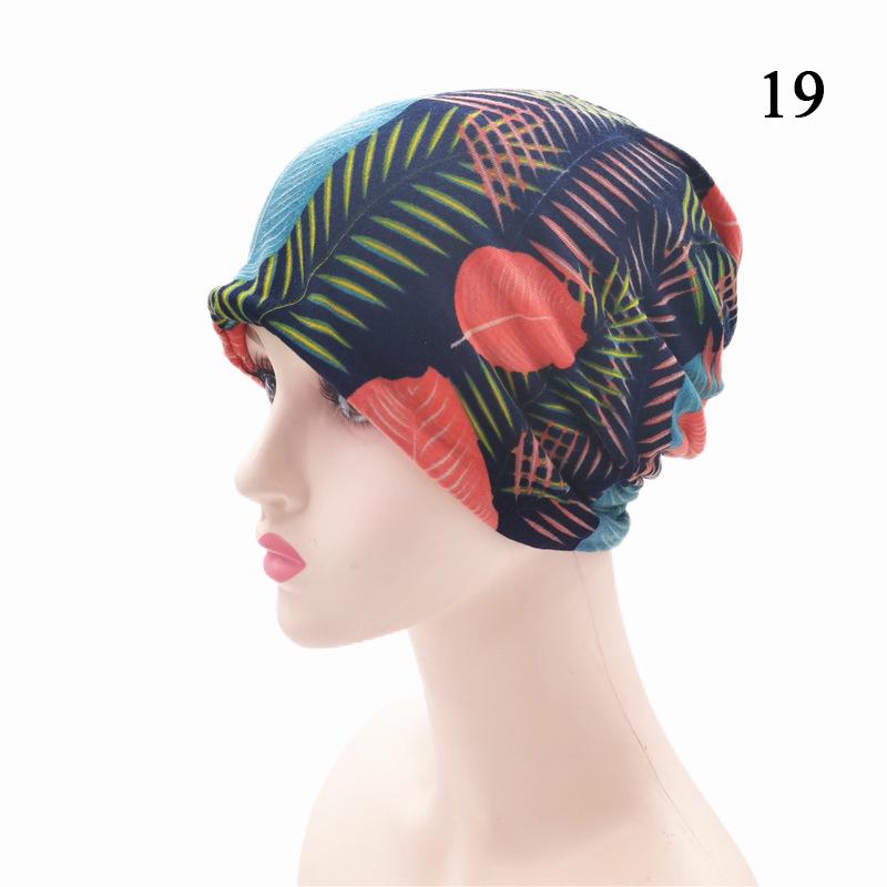 Women Printed Warm Beanie Hats Chemotherapy Cap Summer Thin Cap Turban Tube Bandana Headband Soft Stretch Bonnet Nurse Cap
