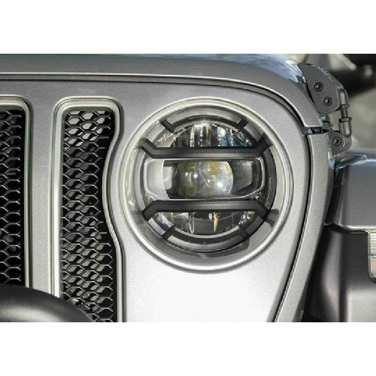 Front Headlight Lamp Guard Cover Trim Decor Black For Jeep Wrangler JL JT 2018+