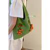 Niche Fashion Wool Knitted Bag Women's  New Literary Cherry Tote Bag Large-capacity Woven Shoulder Bag