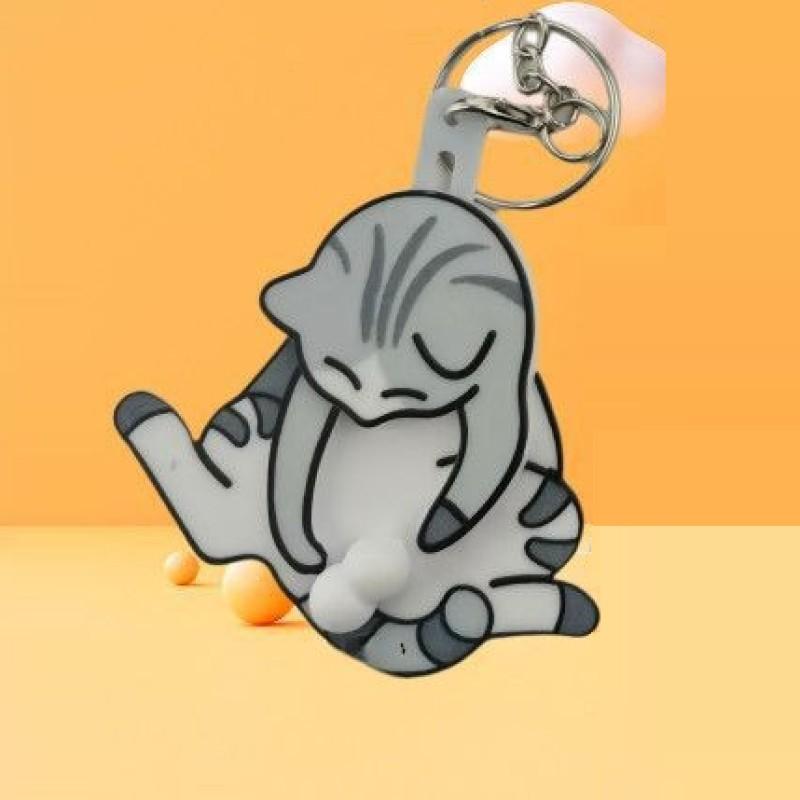 Creative Pull Play Egg Cat Keychain Pendant Cute Funny Rotatable Acrylic Bag Pendant Gifts