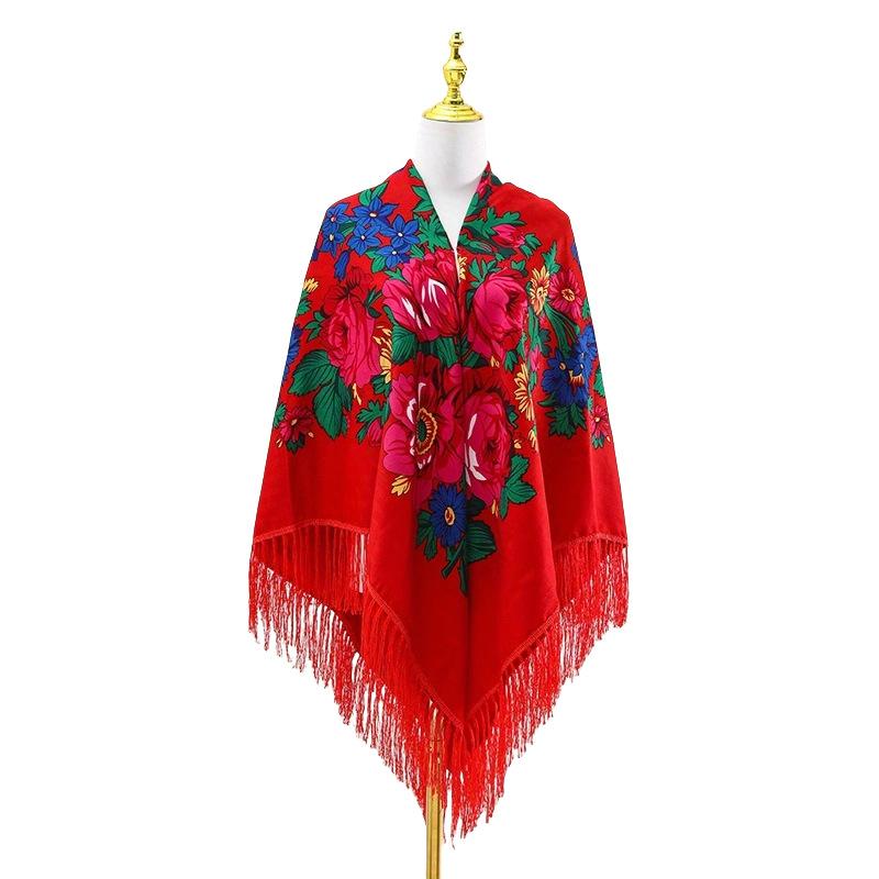 Ethnic Style 160 Large Size Square Scarf Shawl Multifunctional Scarf Versatile Neck Protection