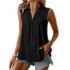European Style Summer Fashion V-Neck Color Block Casual Sleeveless