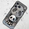 For iPhone 17 Pro Max Case Black Coat Panda Pattern Soft Silicone Lanyard Cover For iPhone 16 Pro Max Cover iPhone 15 14 13 12 11 16E Air