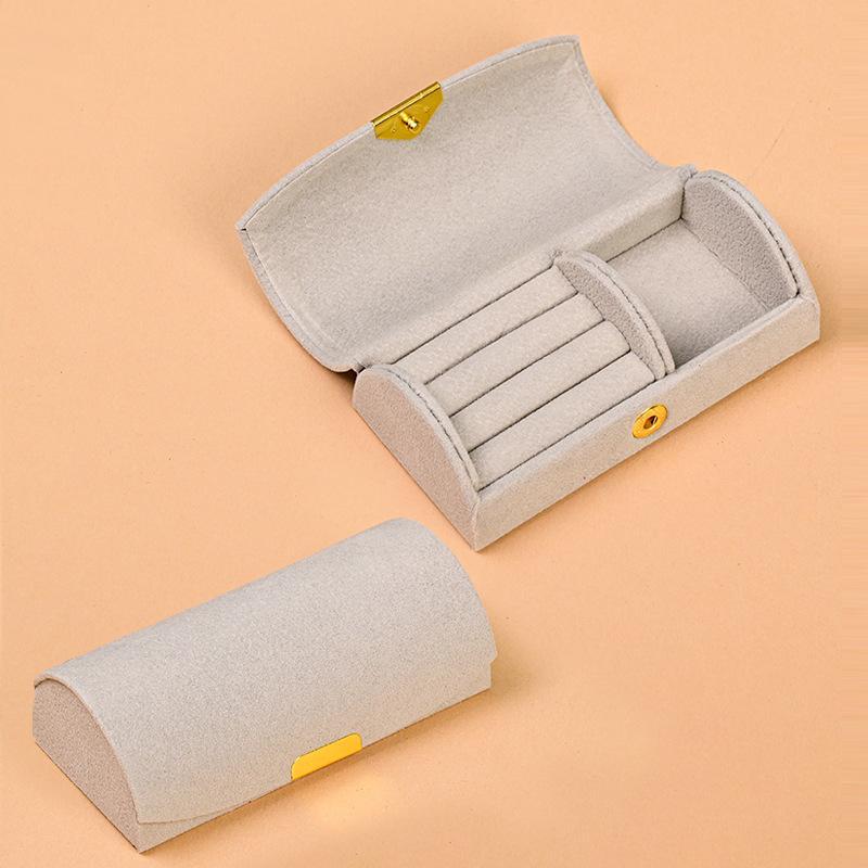 Arched Anti-Oxidation Jewelry Storage Box Portable Mini Organizer for Rings Earrings Perfect Birthday Gift for Women