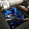 Enchanting Blue Bird On Starry Night Carpet Design Suitable for Use As an Anti-slip for Living Room Bedroom Sofas