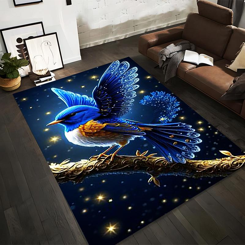

Enchanting Blue Bird on Starry Night Carpet Design Suitable for use as an anti-slip for living room bedroom sofas 40x60cm( 15x23in )