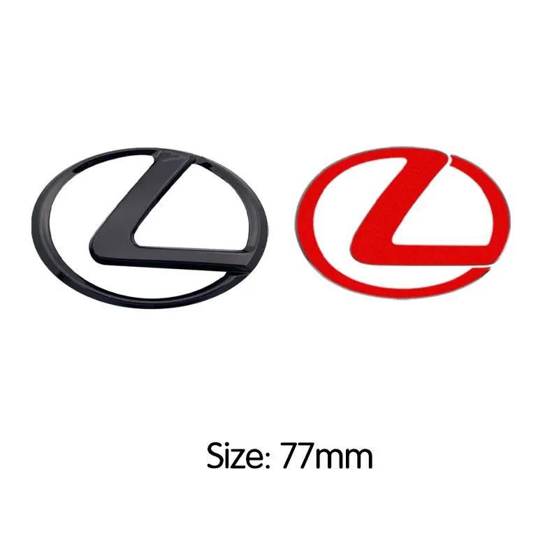 Adesivos de metal de alto padrão com processo galvanizado para o logotipo do volante 64mm 77mm para Lexus ES240 ES250 IS250 LX460 RX270 RX300 RX350